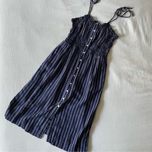 Striped Midi Dress with tie straps